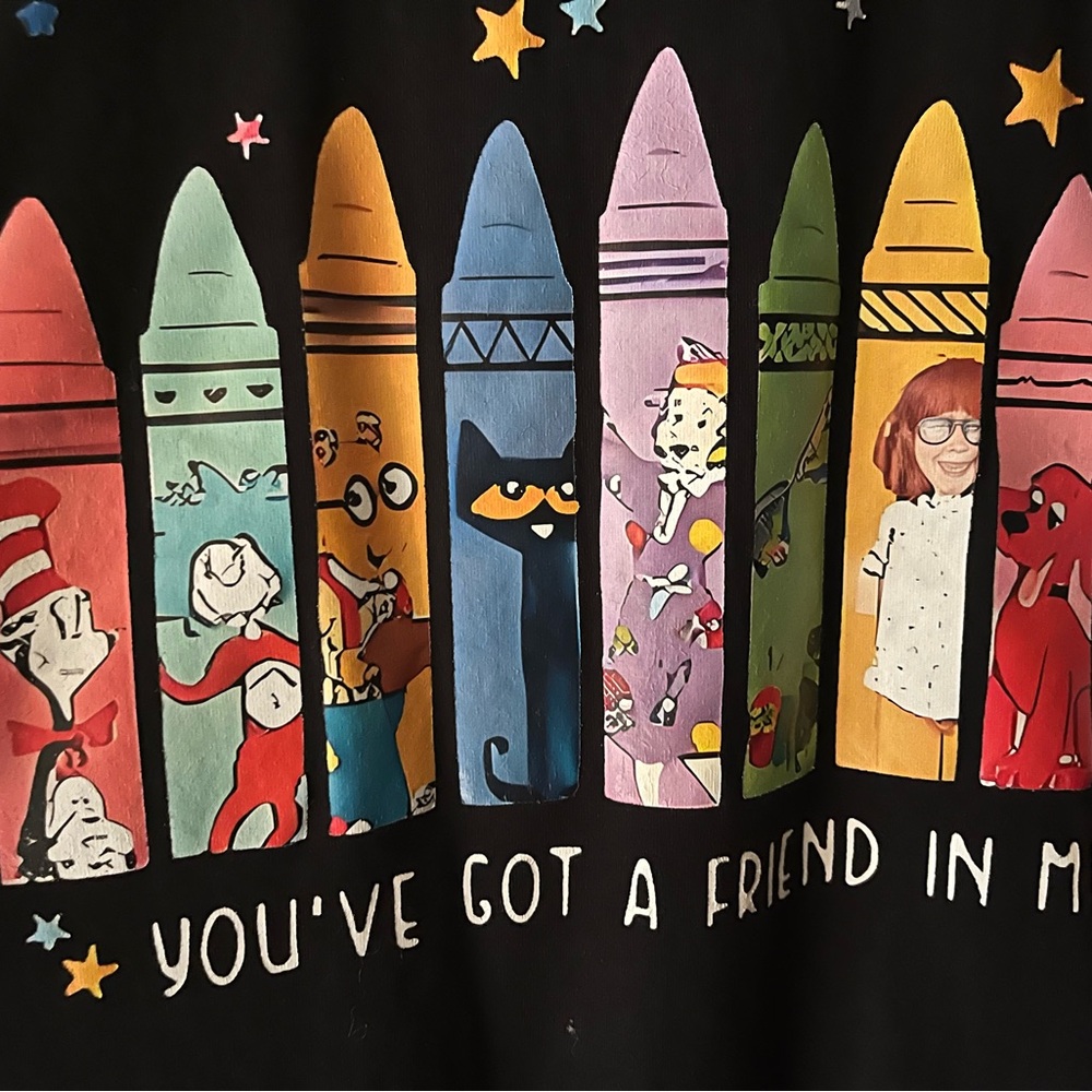 Colorful Crayon Graphic T-Shirt
